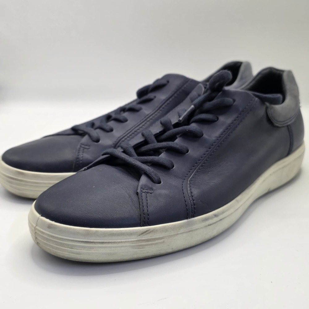 Ecco Soft 7 Marine Navy Blue Nubuck Leather Sneaker Men's US 13 EU 47